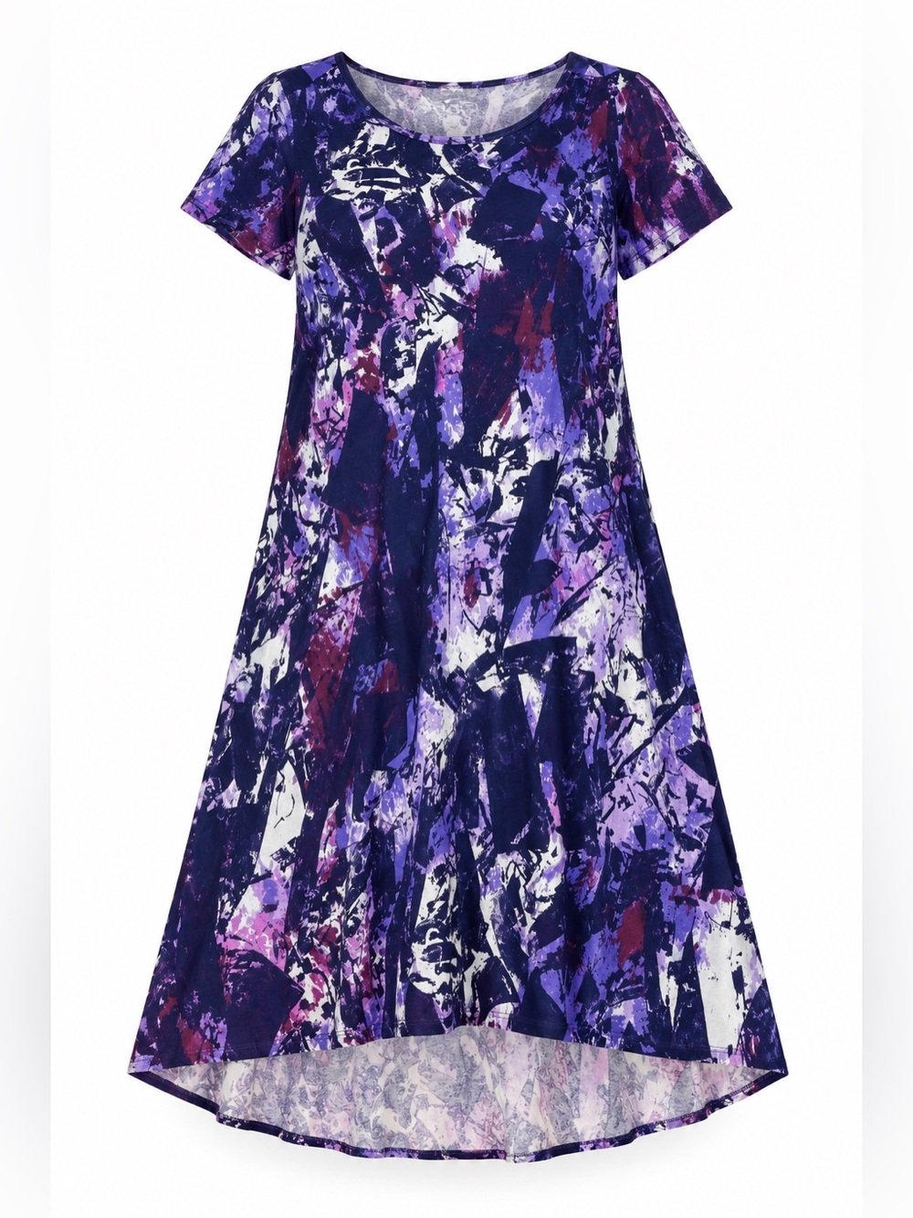 LuLaRoe 3XL Carly Swing Dress Shades of Purple Abstract Brushstroke Print